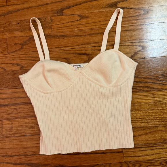 Reformation Silvana tank white cream ribbed sweater size small like new - Picture 2 of 8